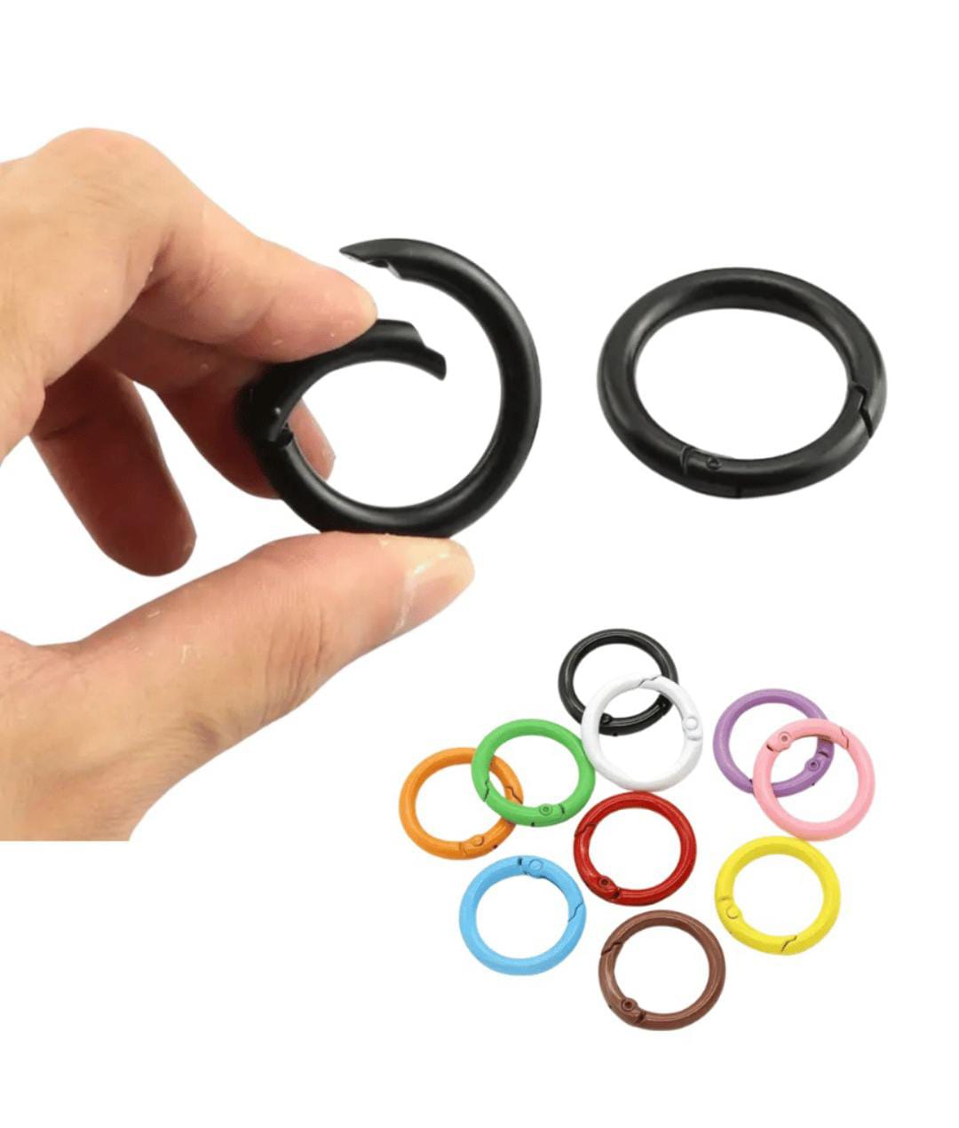 Metal Spring O Rings Round Carabiner Keyring-DIY(1﻿ Piece)