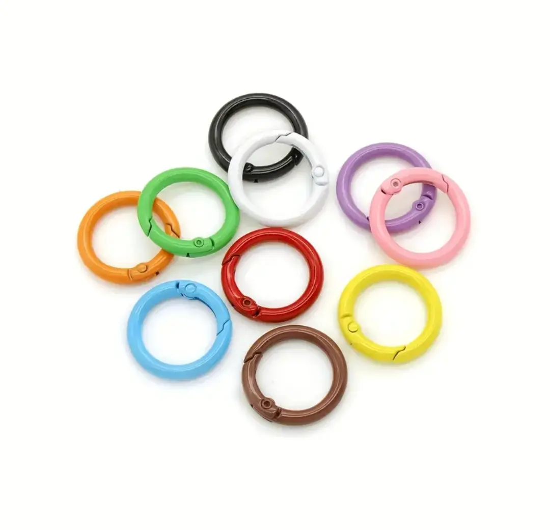 Metal Spring O Rings Round Carabiner Keyring