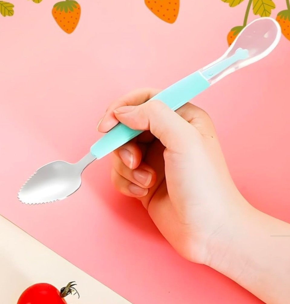 SILICONE SPOON WITH SCRAPED 2 IN 1