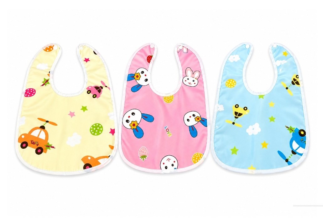 3 Pcs Baby Bib Set Waterproof Feeding Bibs for Infants & Toddlers | Cute Cartoon Design