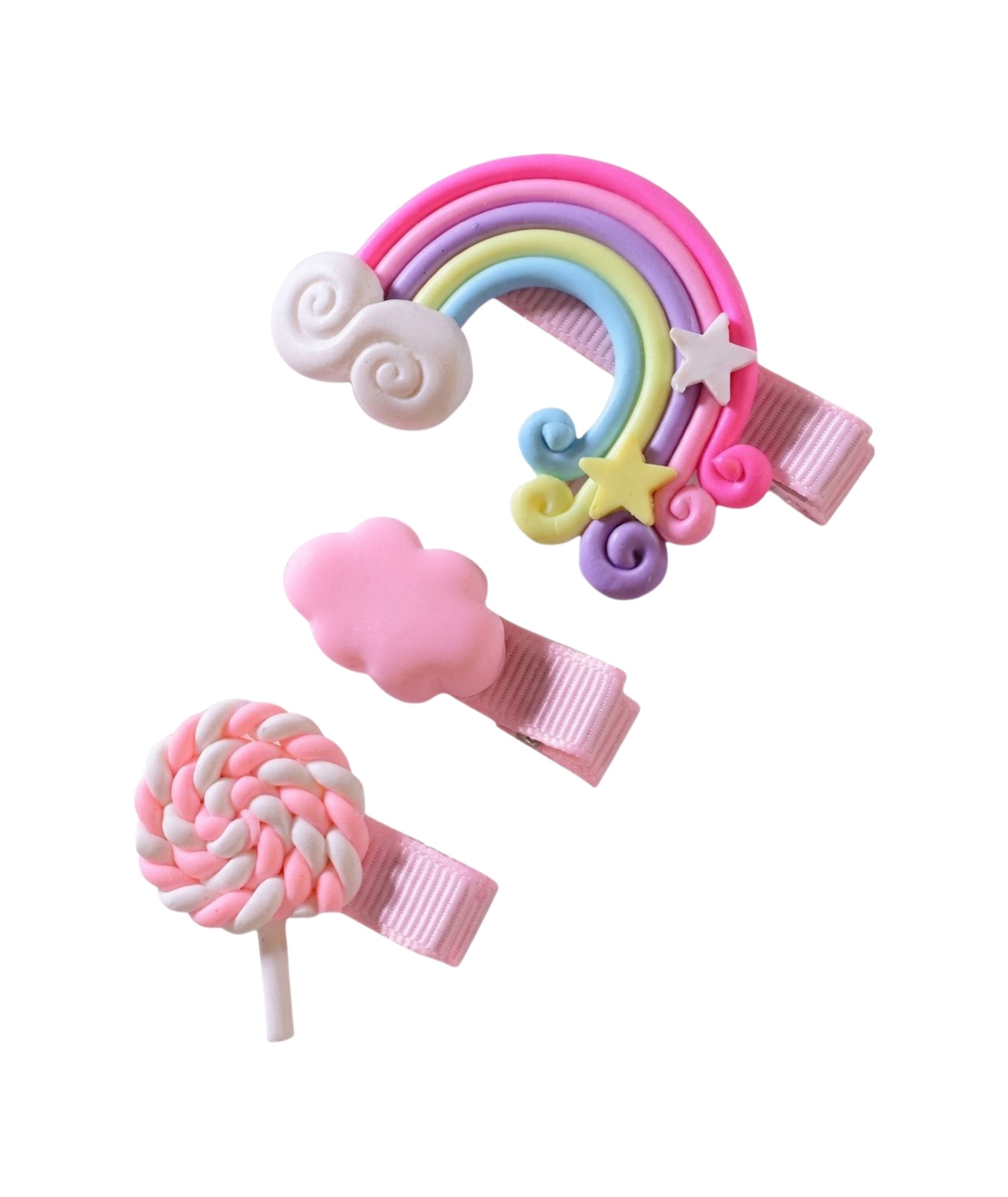 3D 3 Pieces Korean Style Pastel Hair Clip Set