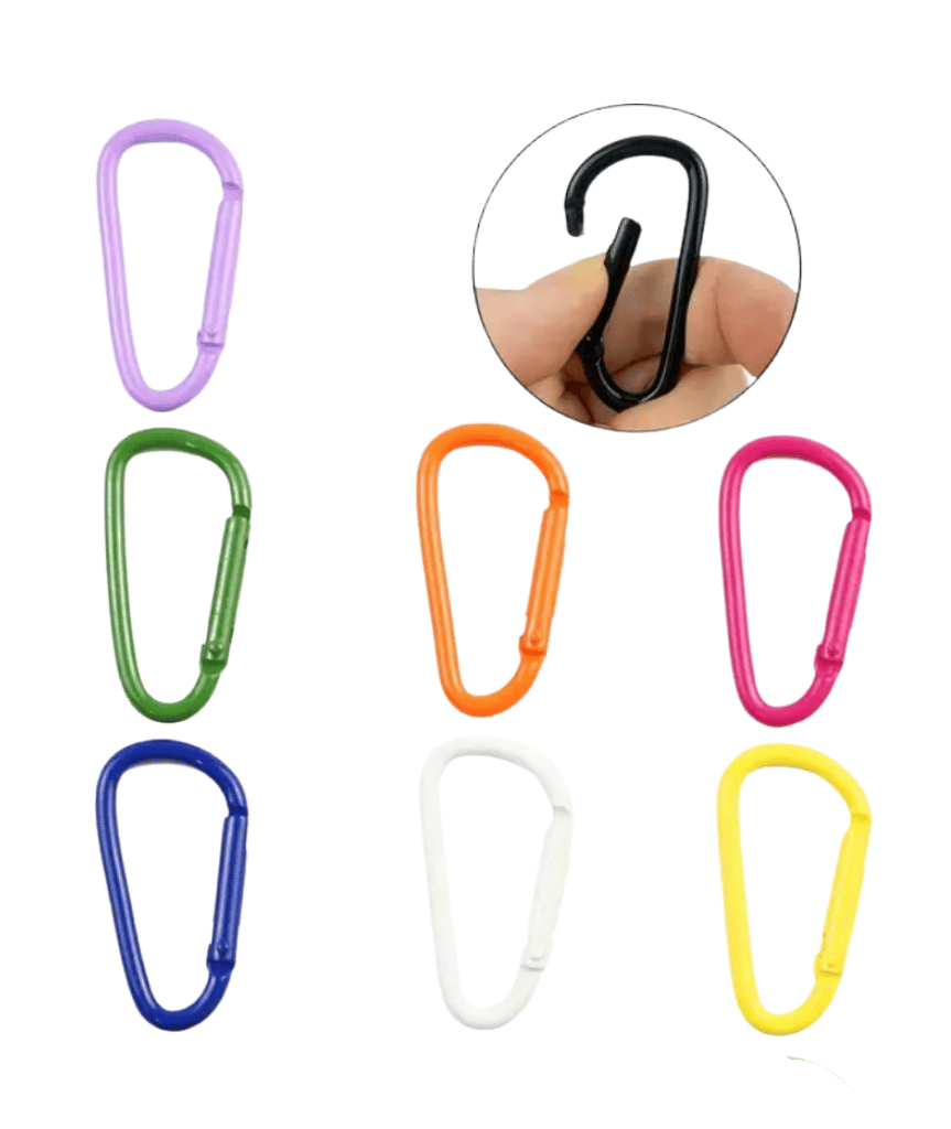 D-Shaped Aluminum Alloy Carabiner Clip – 1 Piece